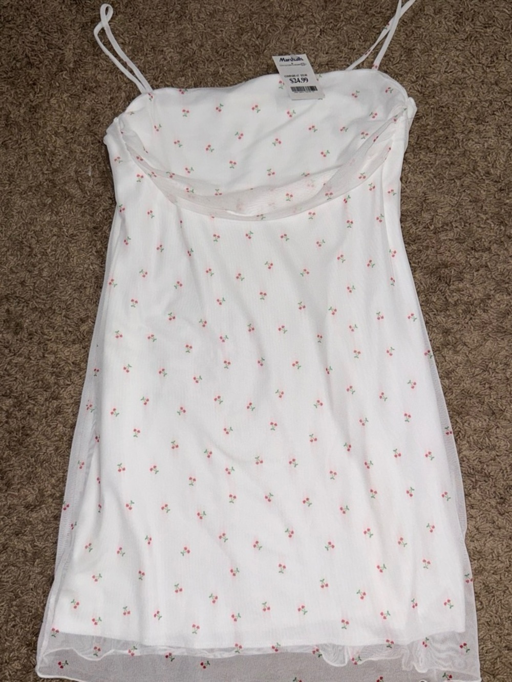 See You Monday White Mini Dress with Pink Floral